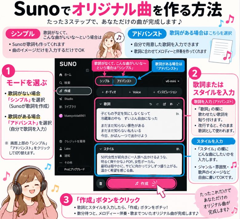 Sunoで音楽制作